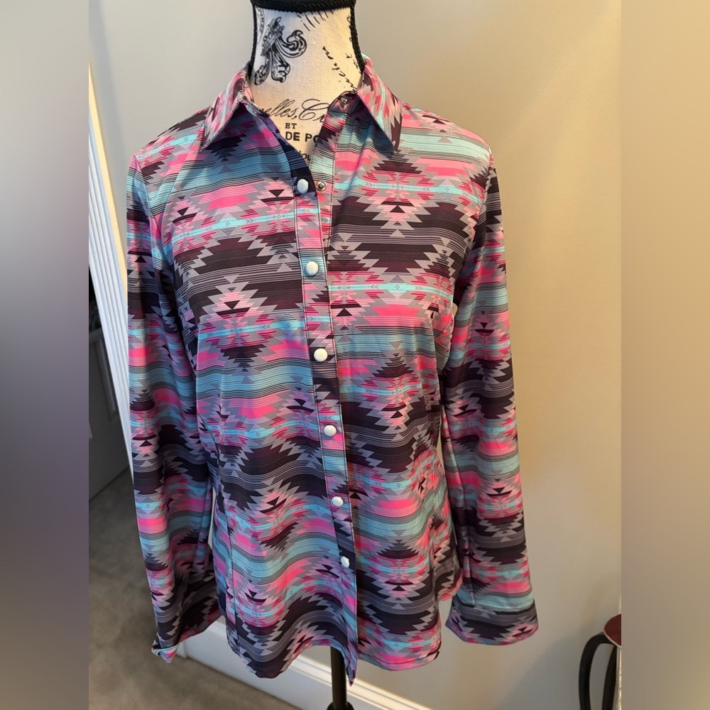 Women's Multicolor Button Down Shirt